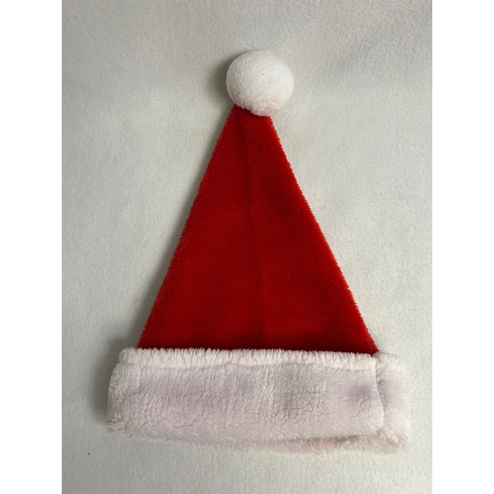 Christmas Holiday Enchanted Forest Unisex OS Red White Plush Faux Fur Santa Hat
